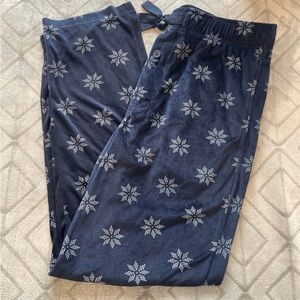 Navy Snowflake Print Pajama Pants